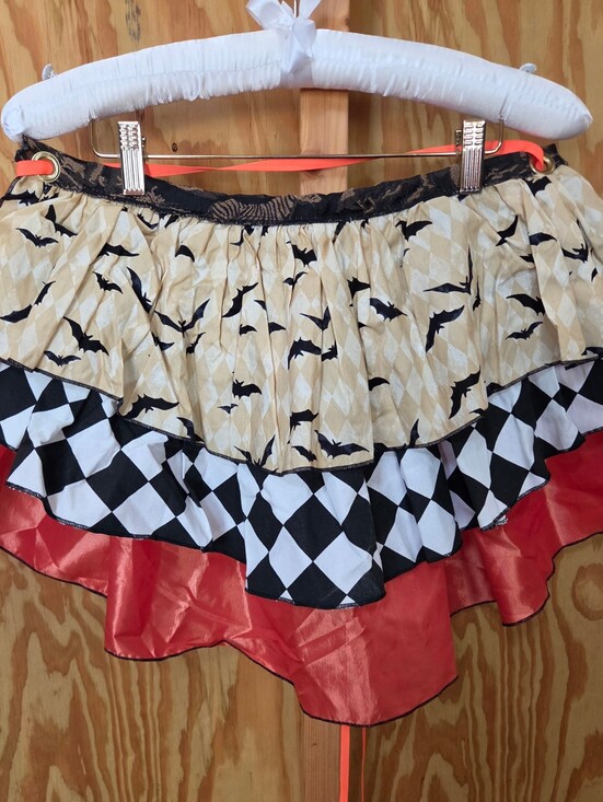 Damsel In This Dress Other - Damsel In This Dress Ruffle Apron Skirt Bat Print Diamond Harlequin Ren Faire